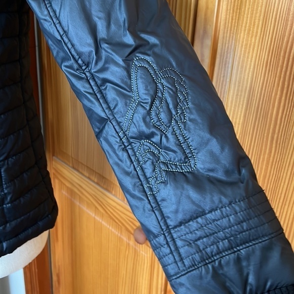 Fox Racing Black Puffer Jacket Coat Small Hooded Rare - Picture 5 of 11